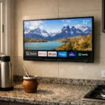 Smart TV de 32 pulgadas en cocina argentina ideal para espacios chicos