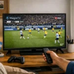 Smart TV de 32 pulgadas en un dormitorio pequeño ideal para poco espacio