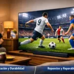 Partido de fútbol en alta definición en un Smart TV 4K, ideal para el mundial.