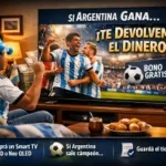 Promoción de televisor gratis si Argentina sale campeón del mundial.