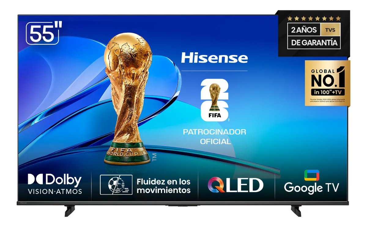 Dimensiones de un televisor de 55 pulgadas Hisense QLED